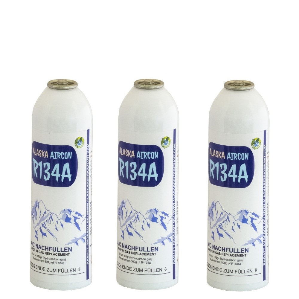 ALASKAAIRCON Environmental safe R134A Gas Replacement 3X500gr Alaska