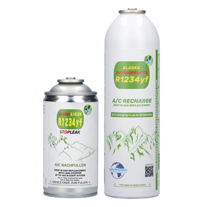 Alaska Refrigerants R1234yf helyettesítő klímagáz járművekhez + szivárgástömitő